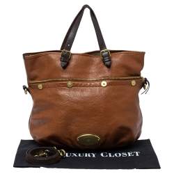 Pre Owned Mulberry Two Tone Brown Soft Leather Mitzy Tote