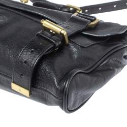 Pre Owned Mulberry Black Leather Alexa Flap Shoulder Bag