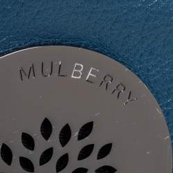 Pre Owned Mulberry Dark Teal Leather Daria Fold Over Clutch