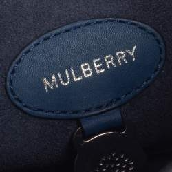 Pre Owned Mulberry Blue Leather And Ostrich Willow Tote