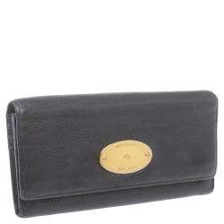 Pre Owned Mulberry Black Leather Continental Wallet