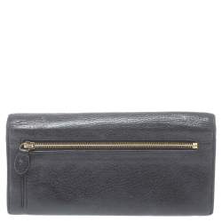 Pre Owned Mulberry Black Leather Continental Wallet