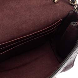 Pre Owned Mulberry Burgundy Crocodile Embossed Leather Mini Lily Shoulder Bag