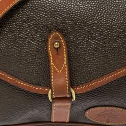 Mulberry Dark Brown Textured Leather Vintage Flap Crossbody Bag