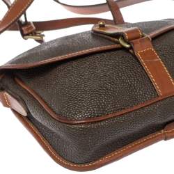 Mulberry Dark Brown Textured Leather Vintage Flap Crossbody Bag