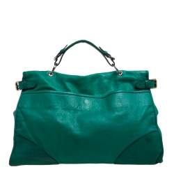 Mulberry Green Leather Taylor Top Handle Bag