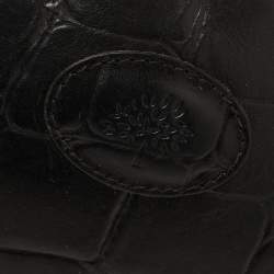 Pre Owned Mulberry Black Croc Embossed Leather Shoulder Bag