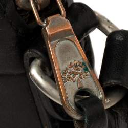 Pre Owned Mulberry Black Croc Embossed Leather Shoulder Bag