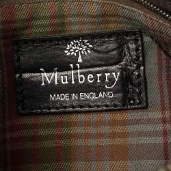 Pre Owned Mulberry Black Croc Embossed Leather Shoulder Bag