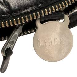 Pre Owned Mulberry Black Croc Embossed Leather Shoulder Bag