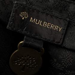 Pre Owned Mulberry Black Croc Embossed Leather Tote