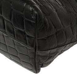 Pre Owned Mulberry Black Croc Embossed Leather Tote