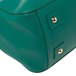 Pre Owned Mulberry Green Leather Suffolk Top Handle Bag