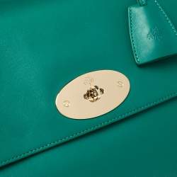 Pre Owned Mulberry Green Leather Suffolk Top Handle Bag