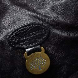 Pre Owned Mulberry Black Croc Embossed Leather Turnlock Flap Shoulder Bag