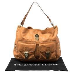 Pre Owned Mulberry Tan Soft Leather Buckle Pocket Hobo