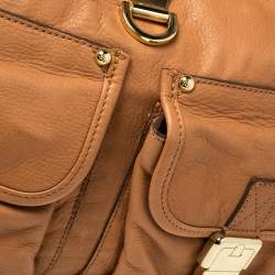 Pre Owned Mulberry Tan Soft Leather Buckle Pocket Hobo