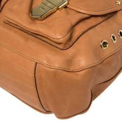Pre Owned Mulberry Tan Soft Leather Buckle Pocket Hobo