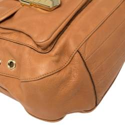 Pre Owned Mulberry Tan Soft Leather Buckle Pocket Hobo