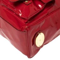 Pre Owned Mulberry Red Patent Leather Roxanne Tote