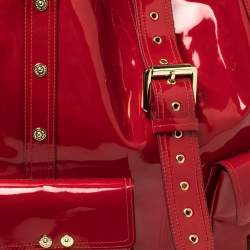 Pre Owned Mulberry Red Patent Leather Roxanne Tote