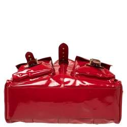 Pre Owned Mulberry Red Patent Leather Roxanne Tote