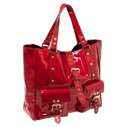 Pre Owned Mulberry Red Patent Leather Roxanne Tote