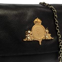 Pre Owned Mulberry Black Leather Chain Crossbody Bag