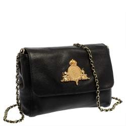 Pre Owned Mulberry Black Leather Chain Crossbody Bag