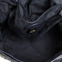 Mulberry Navy Blue Python Embossed Leather Oversized Alexa Satchel