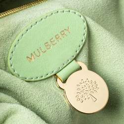 Mulberry Mint Green Leather Flower Cecily Tote