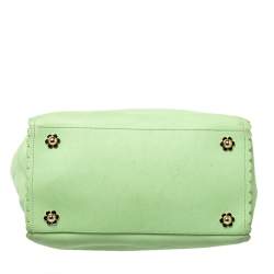 Mulberry Mint Green Leather Flower Cecily Tote