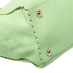 Mulberry Mint Green Leather Flower Cecily Tote