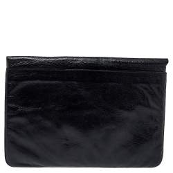 Pre Owned Mulberry Black Leather Oversized Clutch