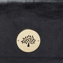 Pre Owned Mulberry Black Leather Oversized Clutch