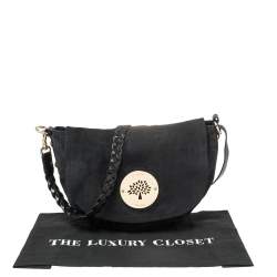 Mulberry Navy Blue Croc Effect Suede Daria Shoulder Bag