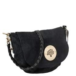 Mulberry Navy Blue Croc Effect Suede Daria Shoulder Bag