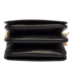 Pre Owned Mulberry Blue/Black Lizard Embossed Leather Clifton Crossbody Bag