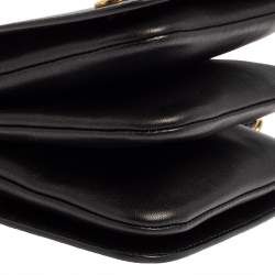 Pre Owned Mulberry Blue/Black Lizard Embossed Leather Clifton Crossbody Bag