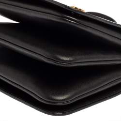 Pre Owned Mulberry Blue/Black Lizard Embossed Leather Clifton Crossbody Bag