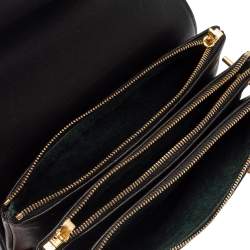 Pre Owned Mulberry Blue/Black Lizard Embossed Leather Clifton Crossbody Bag