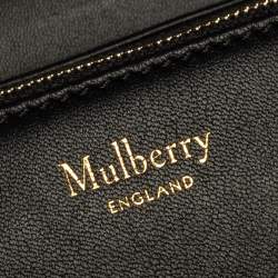 Pre Owned Mulberry Blue/Black Lizard Embossed Leather Clifton Crossbody Bag