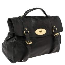 Pre Owned Mulberry Black Leather Oversized Alexa Satchel