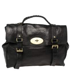 Pre Owned Mulberry Black Leather Oversized Alexa Satchel