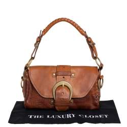 Pre Owned Mulberry Brown Leather Buckle Flap Top Handle Bag