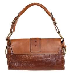 Pre Owned Mulberry Brown Leather Buckle Flap Top Handle Bag