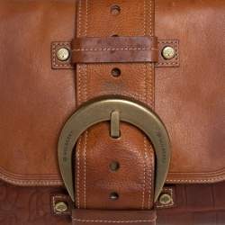 Pre Owned Mulberry Brown Leather Buckle Flap Top Handle Bag