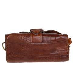 Pre Owned Mulberry Brown Leather Buckle Flap Top Handle Bag