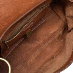 Pre Owned Mulberry Brown Leather Buckle Flap Top Handle Bag