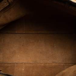 Pre Owned Mulberry Brown/Gold Snakeskin Effect Suede Bayswater Satchel